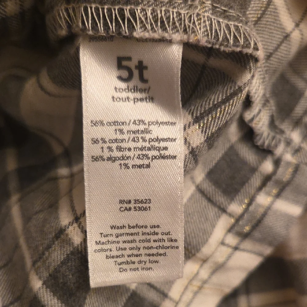 Carter's Black and White‎ Plaid Kids Blouse